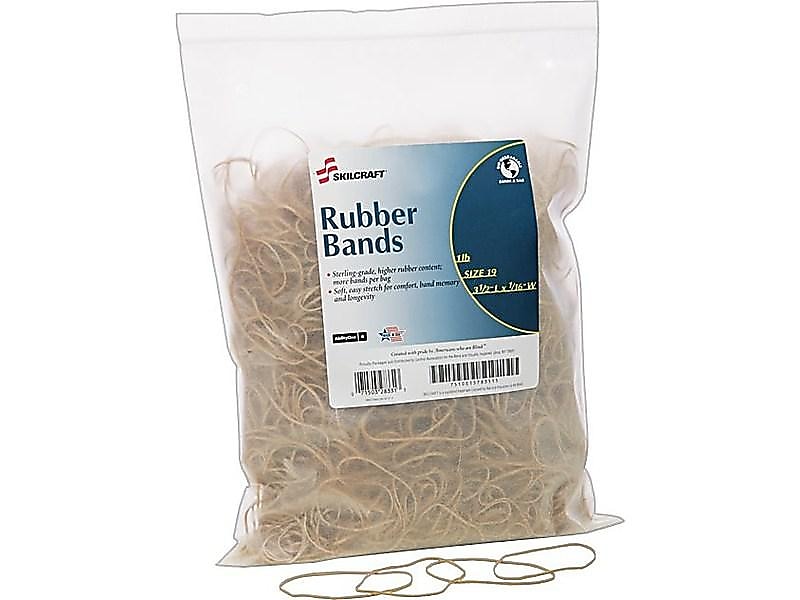 AbilityOne Multi-Purpose Rubber Bands, #19, 1 lb. Resealable Bag, 1700/Pack (7510-01-578-3515)