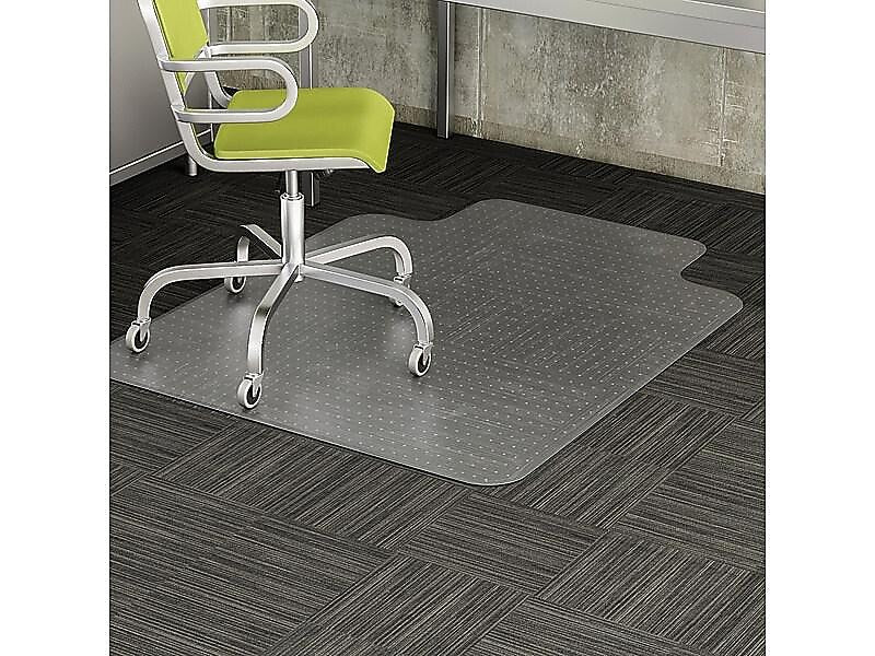 Deflect-O DuraMat Carpet Chair Mat with Lip, 45" x 53'', Low-Pile, Clear (DEFCM13233)