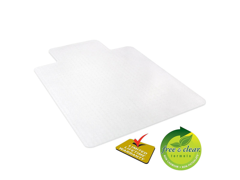 Deflect-O EconoMat Carpet Chair Mat with Lip, 45" x 53'', Low-Pile, Clear (CM11232)