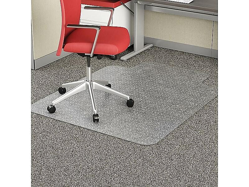 Deflect-O EconoMat Carpet Chair Mat with Lip, 45" x 53'', Low-Pile, Clear (CM11232)