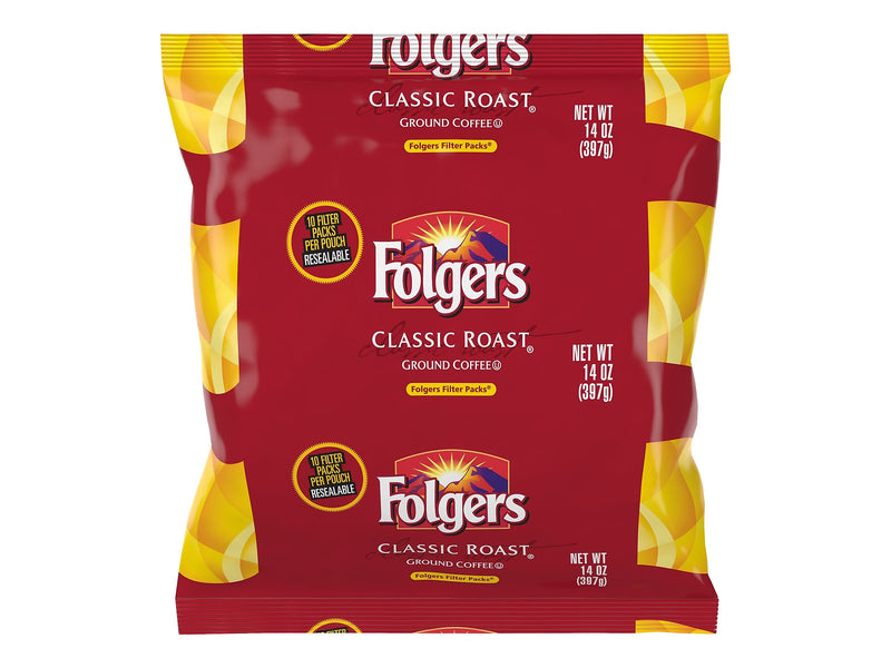 Folgers Classic Roast Filter Packs Coffee, Medium Roast, 40/Carton (10117)