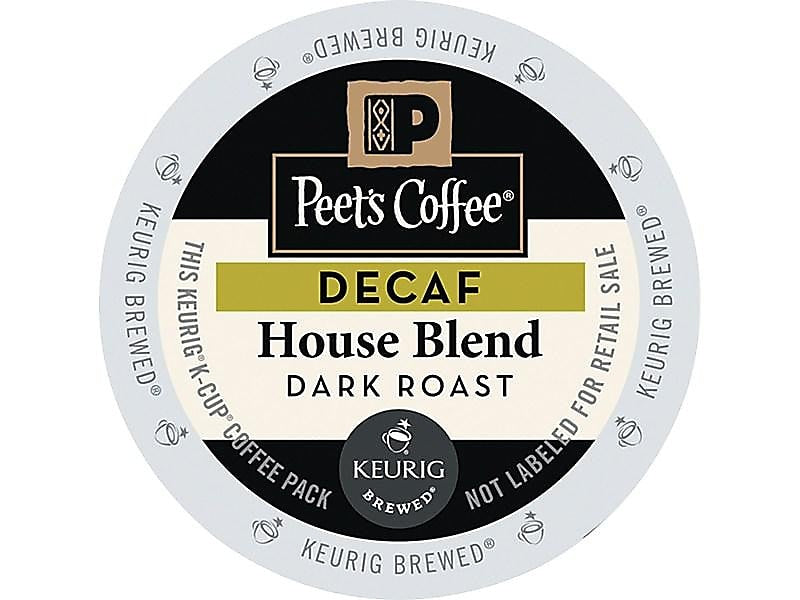 Peet's Coffee House Blend Decaf Coffee Keurig® K-Cup® Pods, Dark Roast, 22/Box (GMT6544)