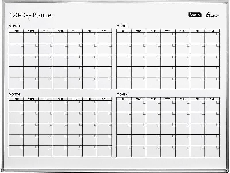 AbilityOne Skilcraft Quartet Dry-Erase Whiteboard, Aluminum Frame, 4' x 3' (7110-01-622-2133)