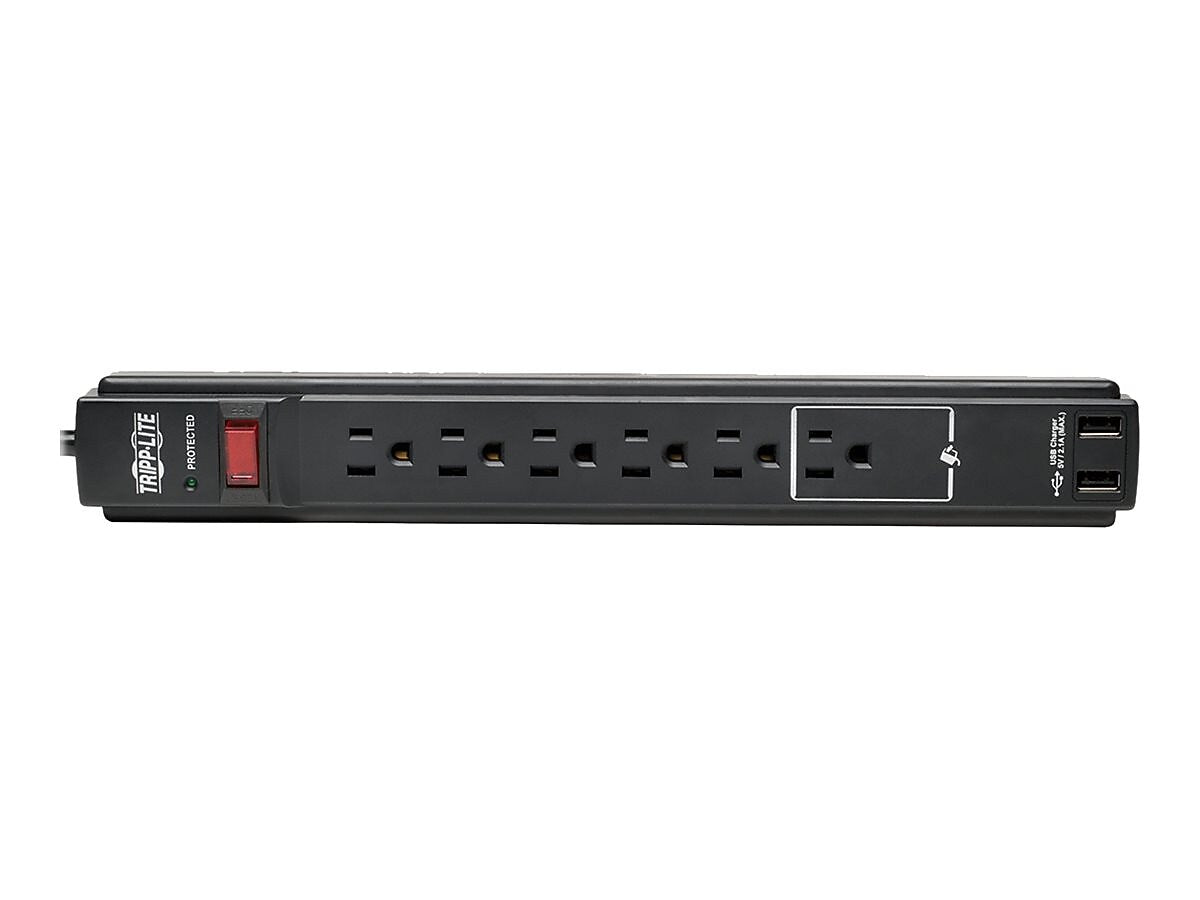 Tripp Lite Protect It! 6-Outlet Surge Protector, 6' Cord (TLP606USBB)