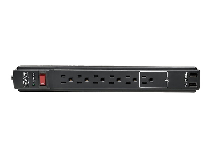 Tripp Lite Protect It! 6-Outlet Surge Protector, 6' Cord (TLP606USBB)
