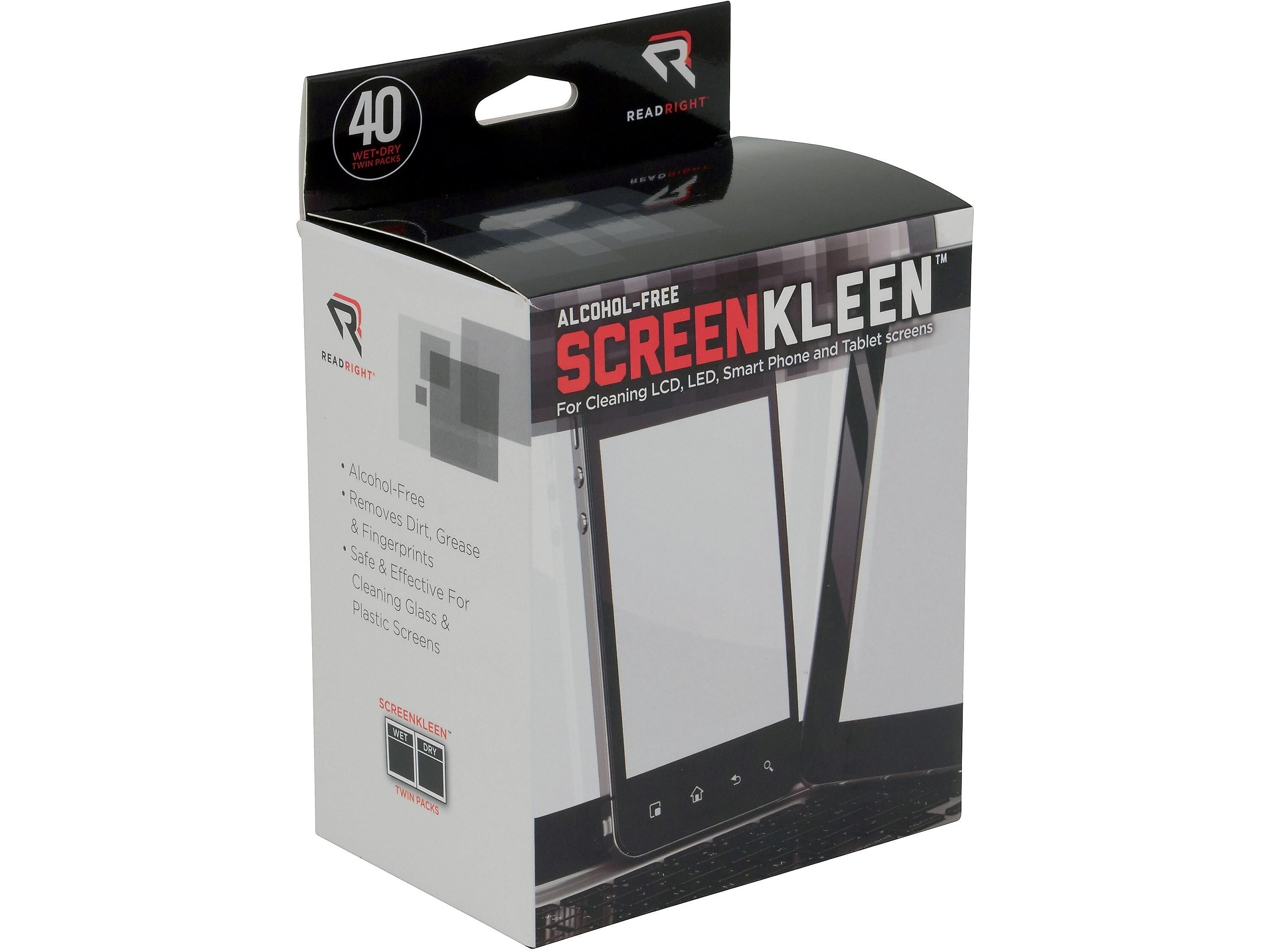 Read Right ScreenKleen Wipes, 40/Box (RRTRR1391)