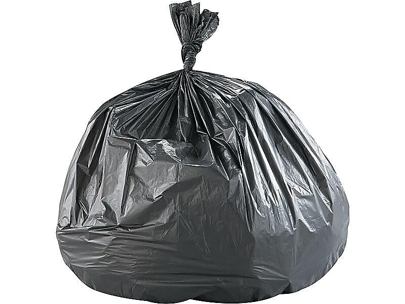 Inteplast 60 Gallon Industrial Trash Bag, 43" x 48", High Density, 22 mic, Black, 150 Bags/Box (IBSS434822K)