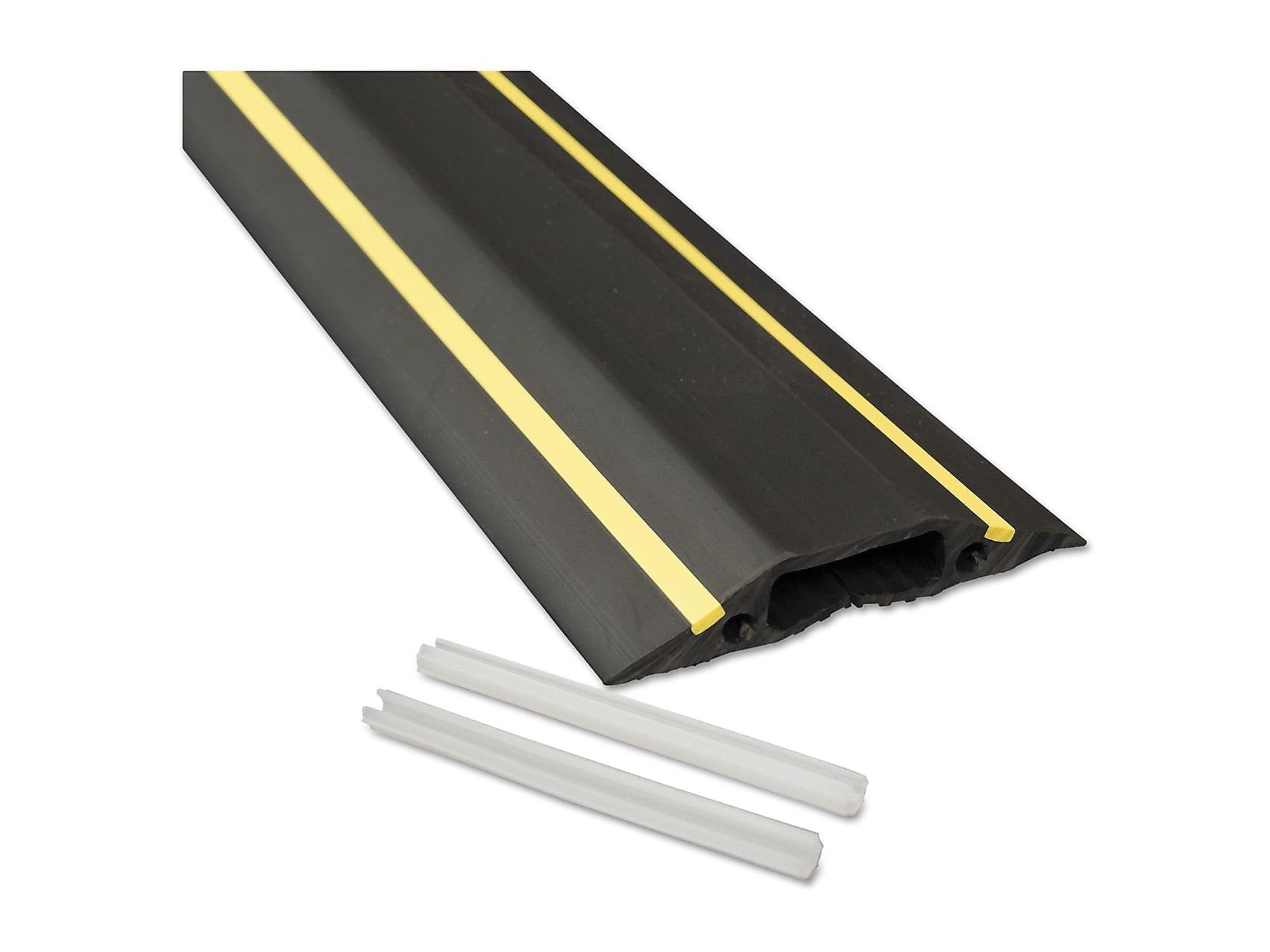 D-Line Medium Duty PVC Cable Concealer & Cover, 6'L, Black with Yellow Hazard Stripe (FC83H)