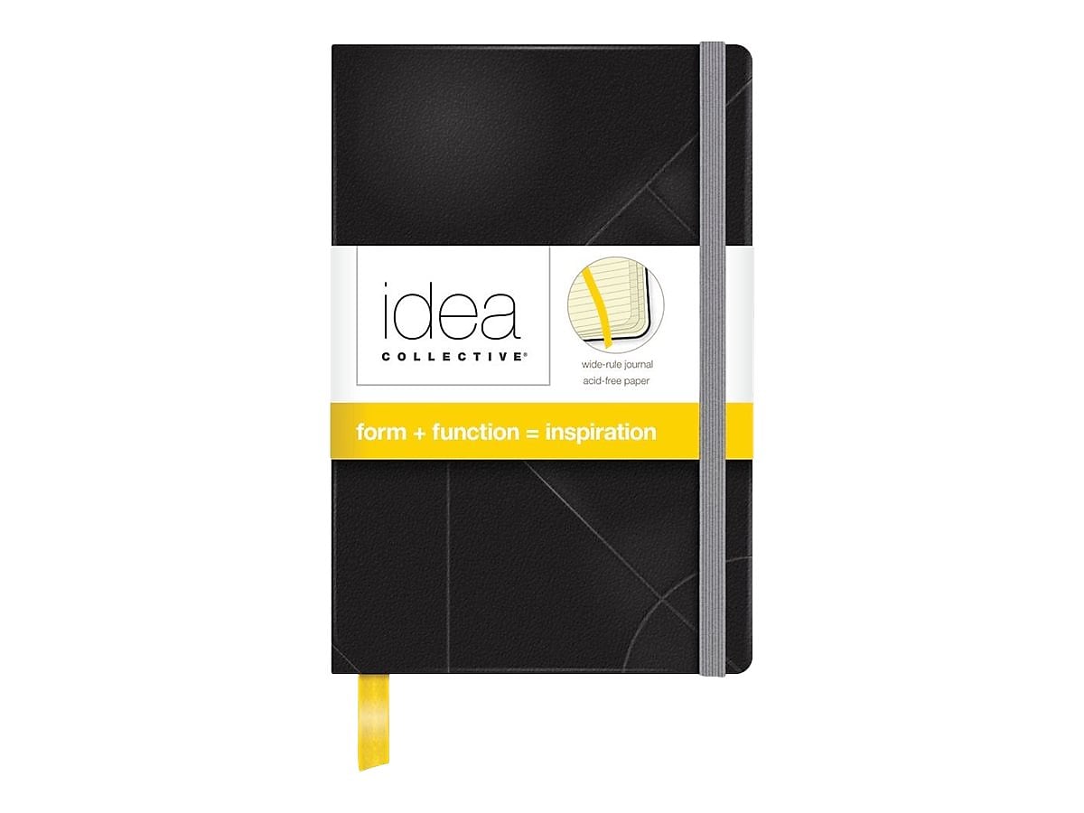 TOPS Oxford Idea Collective Pocket Hardcover Journal, 3.5" x 5.5", Wide Ruled, Black, 192 Pages (56874)