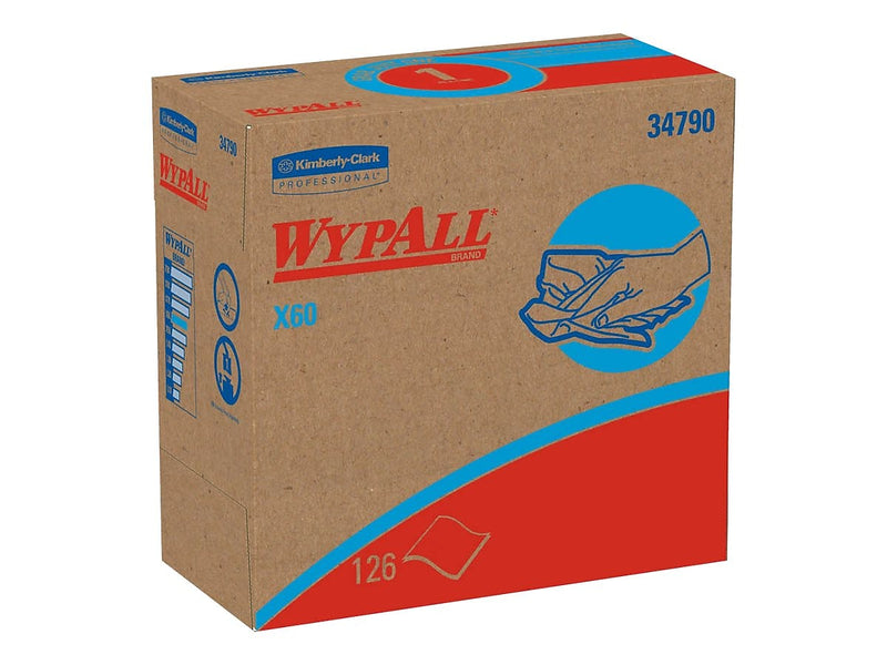 WypAll X60 Hydroknit Wipers, White, 126 Wipes/Box (34790)