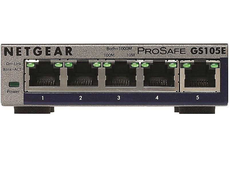 Netgear ProSafe 5-Port Gigabit Ethernet Smart Switch, Gray (GS105E-200NAS)