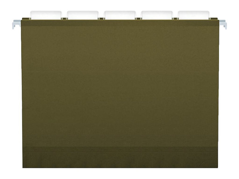 Pendaflex Reinforced Hanging File Folders, 5-Tab, 4" Expansion, Letter Size, Standard Green, 25/Box (PFX 04152x4)