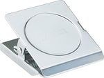 ACCO Square Magnetic Clip Large Bulldog Clips, 1 1/8" Capacity, Silver Chrome, 12/Box  (ACC72133)