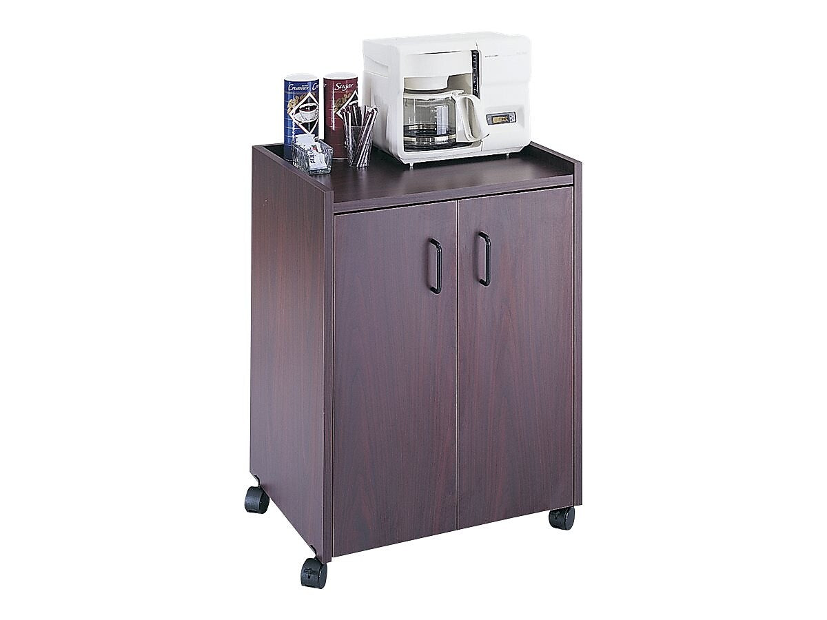 Safco Wood Mobile Kitchen Cart with Lockable Wheels, Mahogany (8953MH)