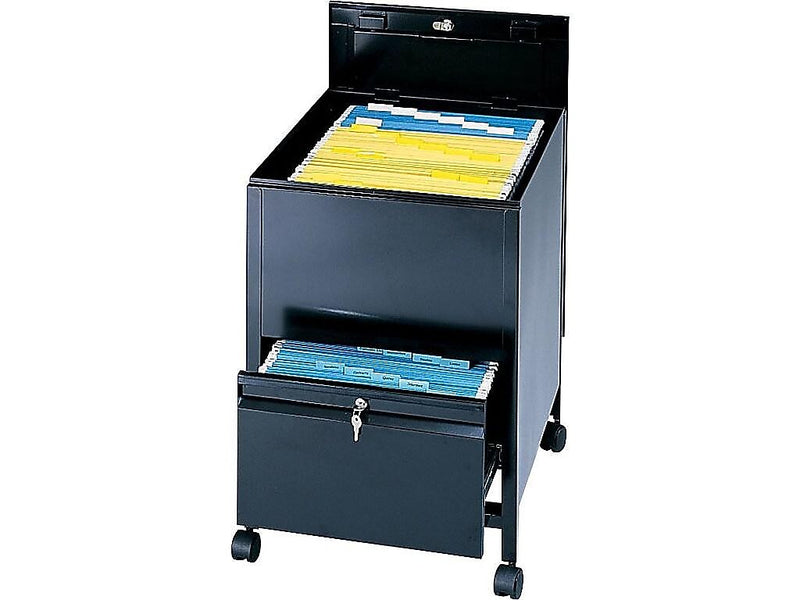 Safco Metal Mobile File Cart with Lockable Wheels, Black (5364BL)
