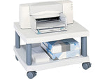 Safco Wave 2-Shelf Plastic/Poly Mobile Printer Stand with Lockable Wheels, Light Gray/Charcoal (1861GR)