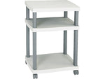 Safco Wave 3-Shelf Plastic/Poly Mobile Printer Stand with Lockable Wheels, Light Gray/Charcoal (1860GR)