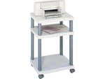 Safco Wave 3-Shelf Plastic/Poly Mobile Printer Stand with Lockable Wheels, Light Gray/Charcoal (1860GR)