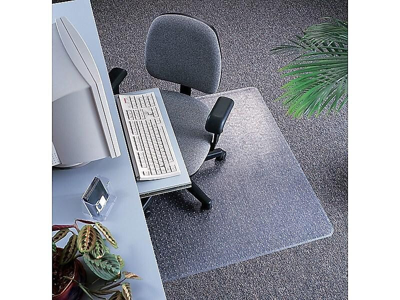 Deflect-O DuraMat Carpet Chair Mat with Lip, 46" x 60'', Low-Pile, Clear (CM13433F)