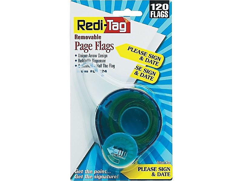 Redi-Tag Sign Here Flags, Yellow, 1.88" Wide, 120/Pack (81124)