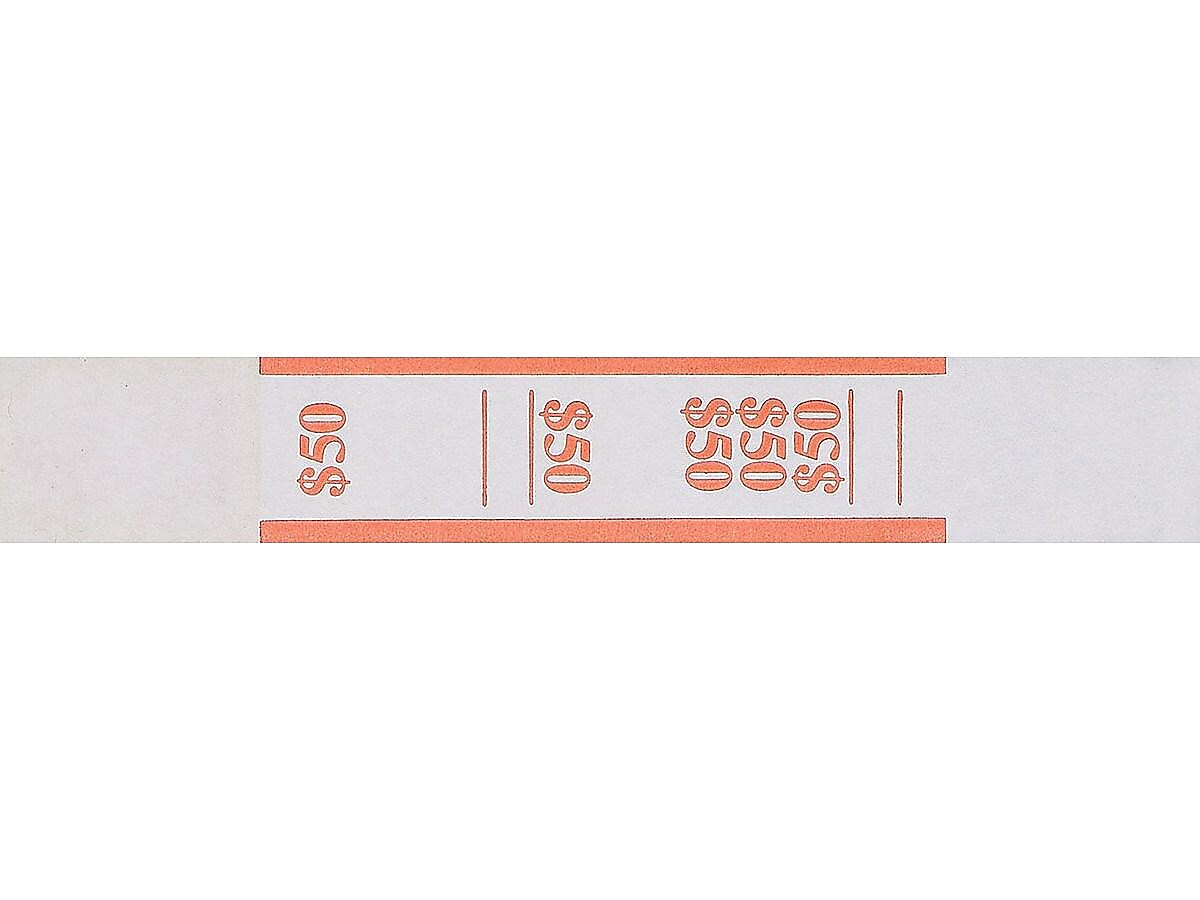 Pap-R Products Currency Straps, Orange/White, 1000/Pack (400050)