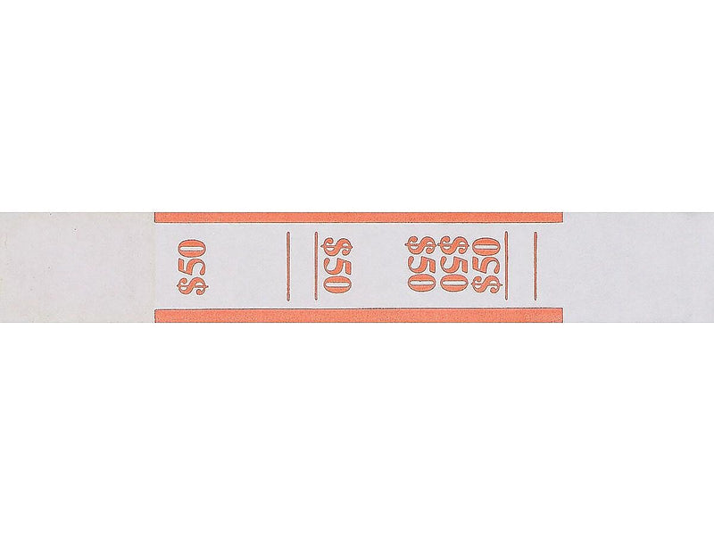 Pap-R Products Currency Straps, Orange/White, 1000/Pack (400050)