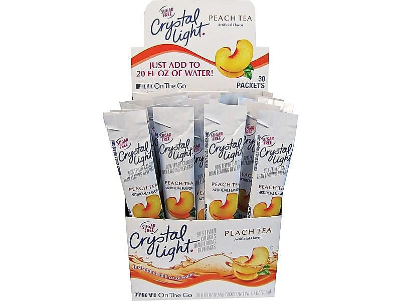 Crystal Light On The Go Peach Tea Powder, 0.09 Oz., 30/Box (00797)