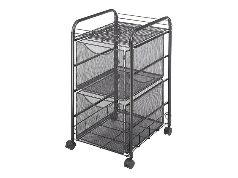Safco Onyx Mesh Mobile File Cart with Lockable Wheels, Black (5212BL)