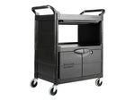 Rubbermaid 2-Shelf Plastic/Poly Mobile Utility Cart with Swivel Wheels, Black (FG345700BLA)