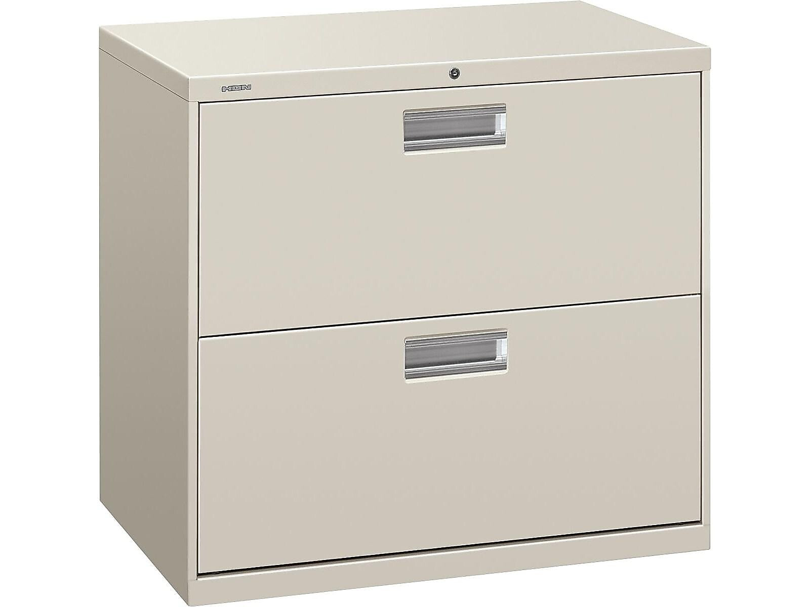 HON Brigade 600 Series 2-Drawer Lateral File Cabinet, Locking, Letter/Legal, Gray, 30"W (H672.L.Q)
