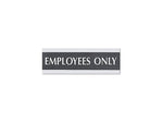 Headline Century Series Employees Only Indoor Door Sign, 9"L x 3"H, Silver/Black (4760)