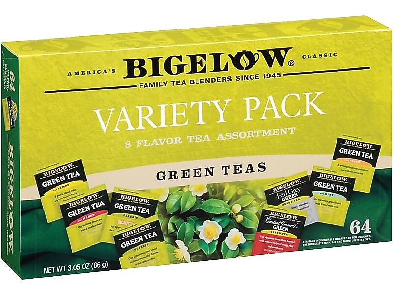 Bigelow Variety Pack Green Tea Bags, 64/Box (30568)