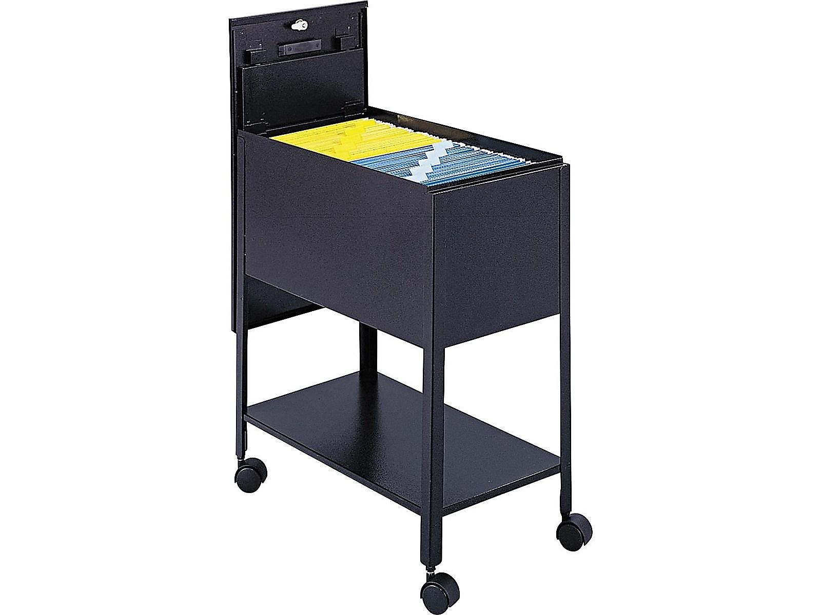 Safco Metal Mobile File Cart with Lockable Wheels, Black (5362BL)