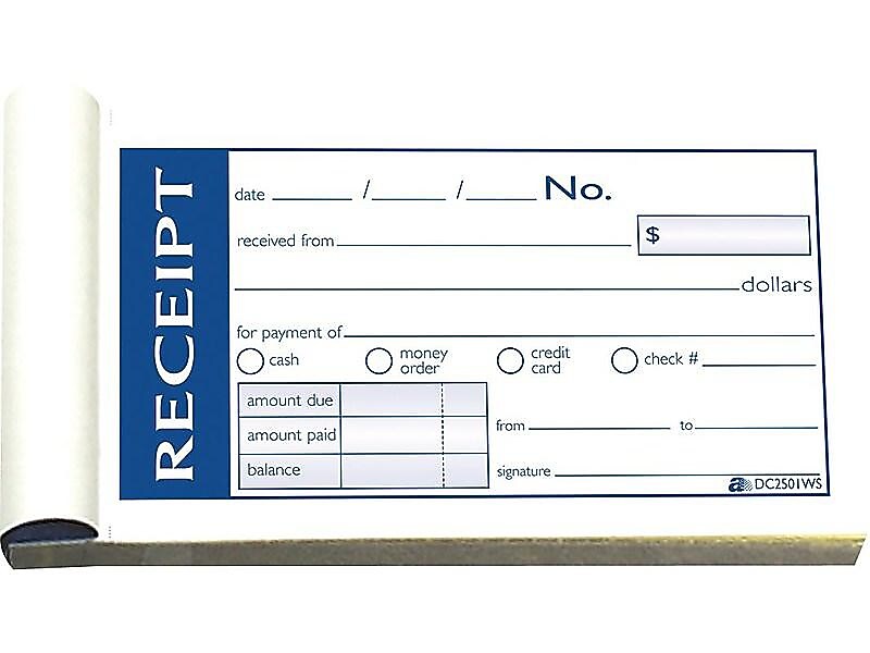Adams Write 'N Stick Receipt Book, 2.75" x 5.38", White, 50/Pack (ABF DC2501WS)