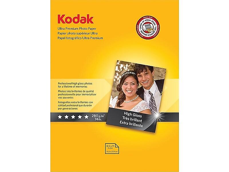 Kodak Ultra Premium Glossy Photo Paper, 8.5" x 11", 25 Sheets/Pack (8366353)