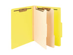 Smead 50% Recycled Card Stock Heavy Duty Classification Folders, 2" Expansion, Letter Size, 2 Dividers, Yellow, 10/Box (14004)
