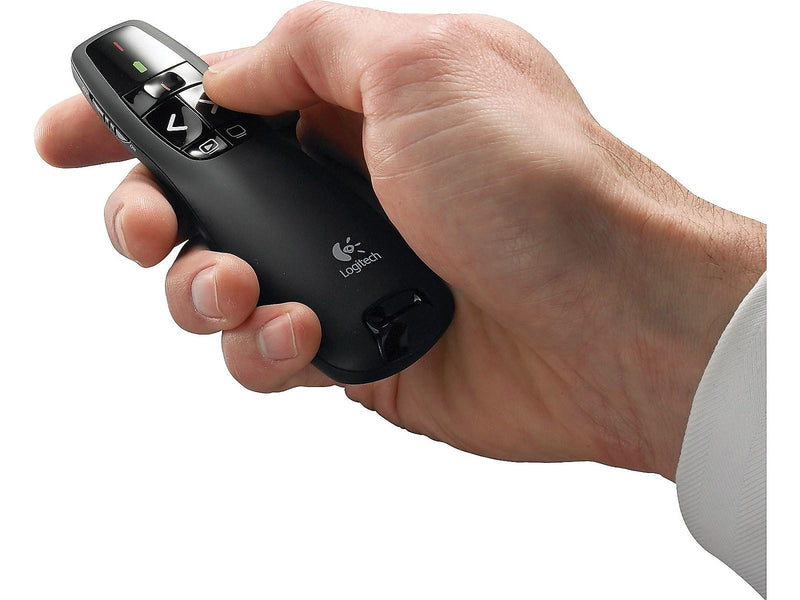 Logitech R400 Presenter w/Laser Pointer, Black (910-001354)