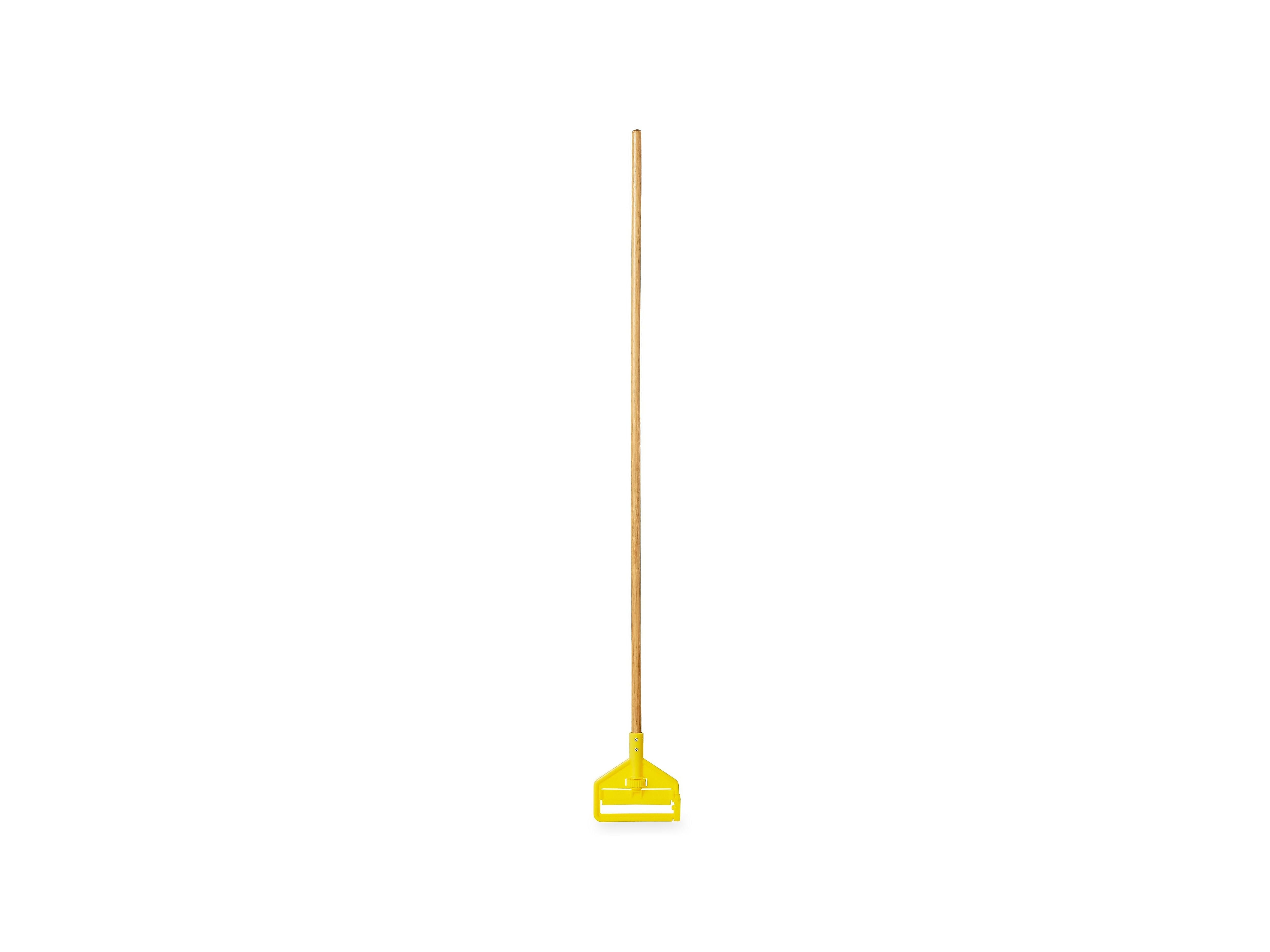 Rubbermaid Invader 60" Wood Wet Mop Handle, Yellow/Natural (FGH116000000)