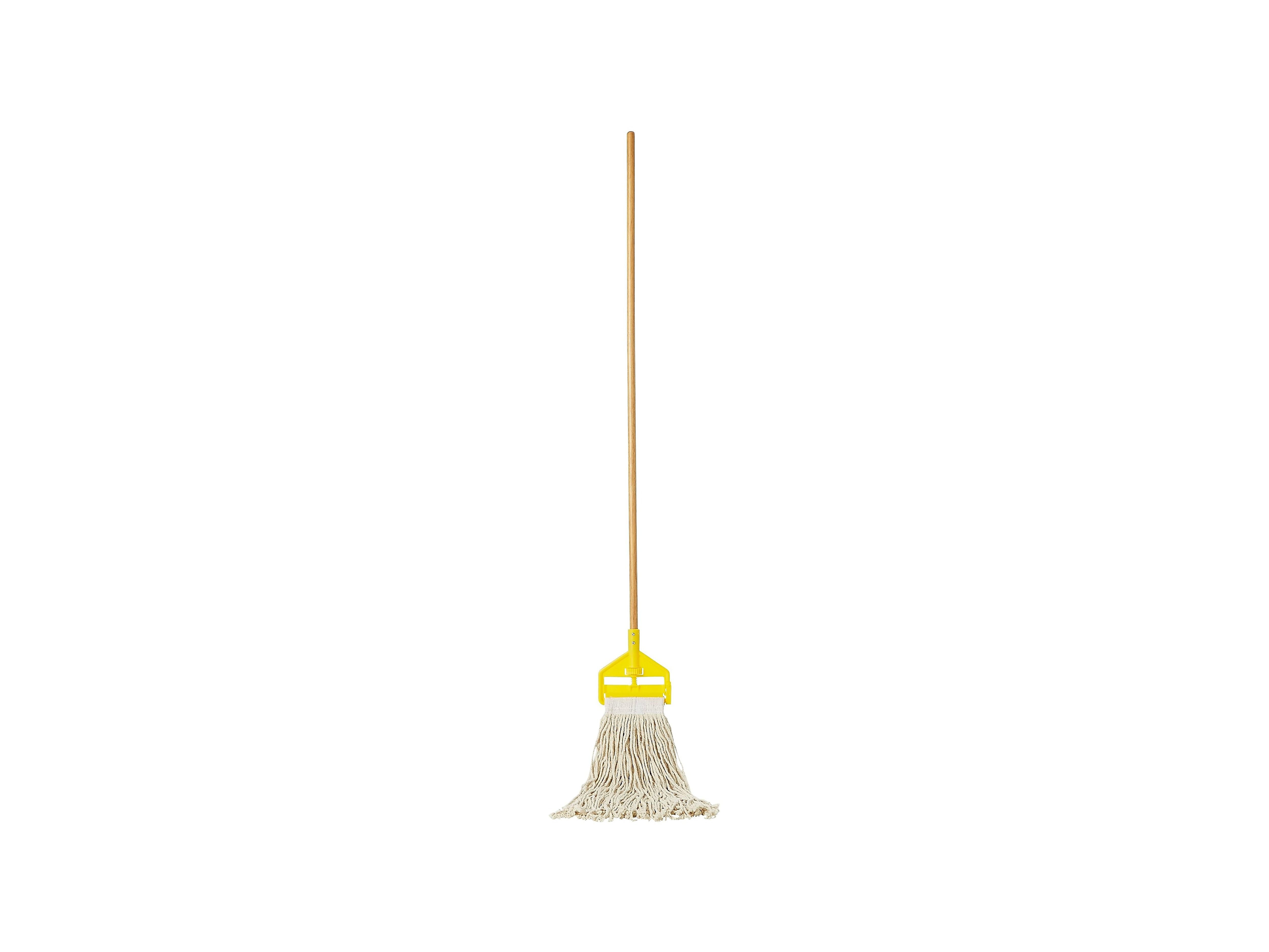 Rubbermaid Invader 60" Wood Wet Mop Handle, Yellow/Natural (FGH116000000)