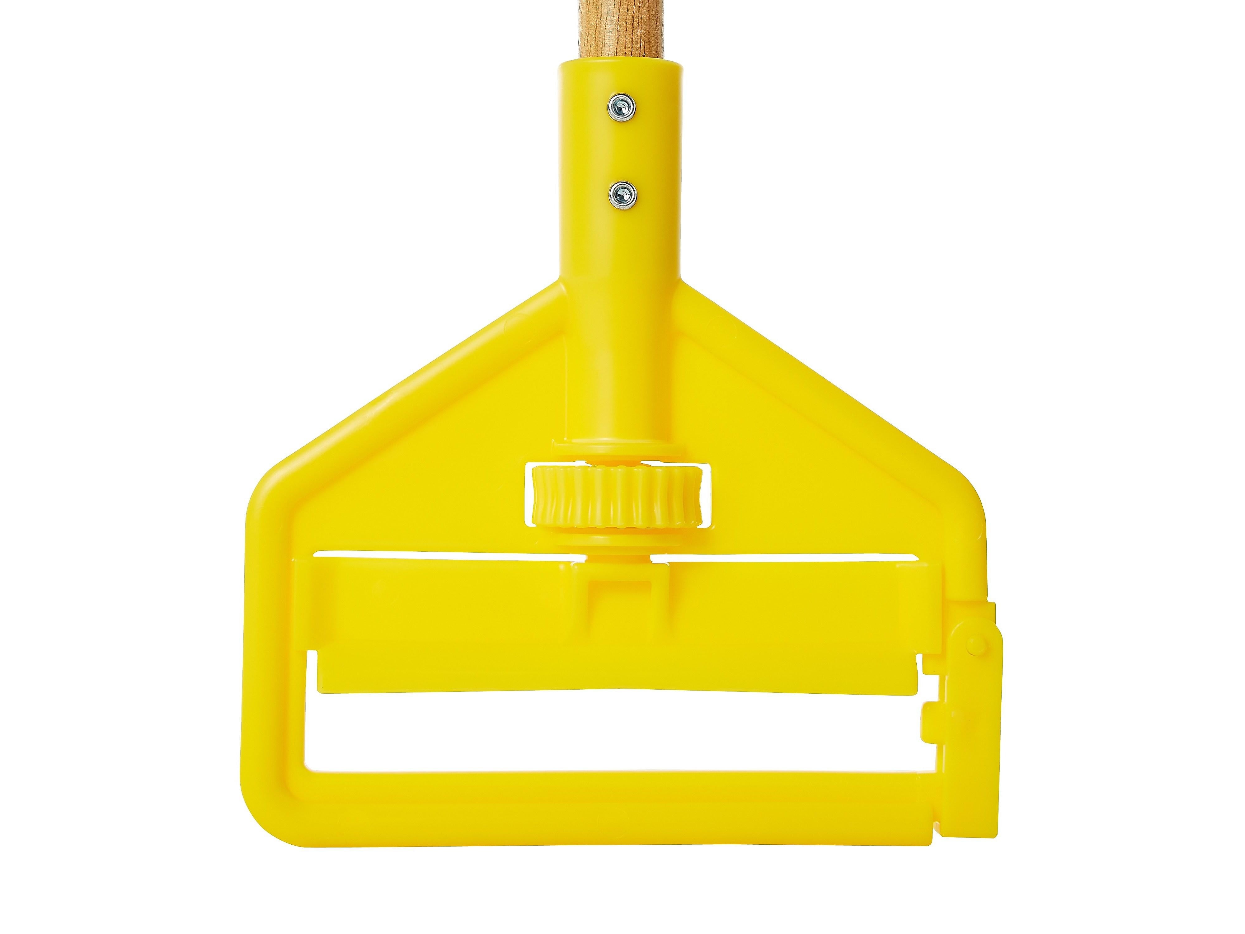 Rubbermaid Invader 60" Wood Wet Mop Handle, Yellow/Natural (FGH116000000)