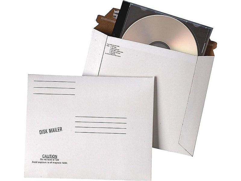 6.06" x 7.5" Self Seal Fiberboard Mailers, CD/DVD, 100/Carton (QUA64117)