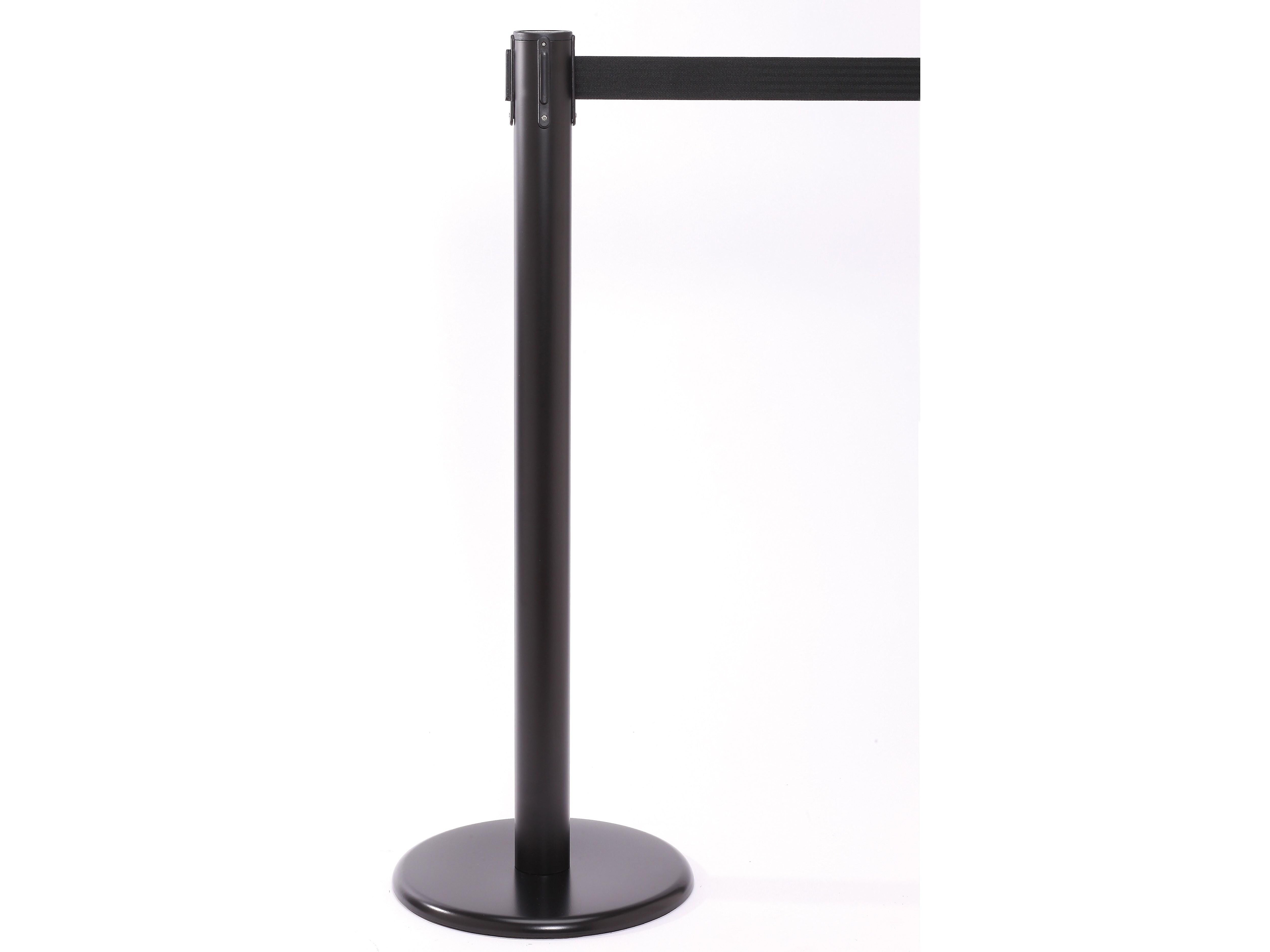 QPro 250 Black Retractable Belt Barrier with 11' Black Belt (PRO250B-BK)