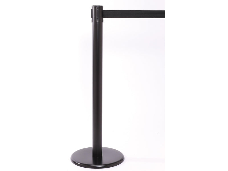 QPro 250 Black Retractable Belt Barrier with 11' Black Belt (PRO250B-BK)