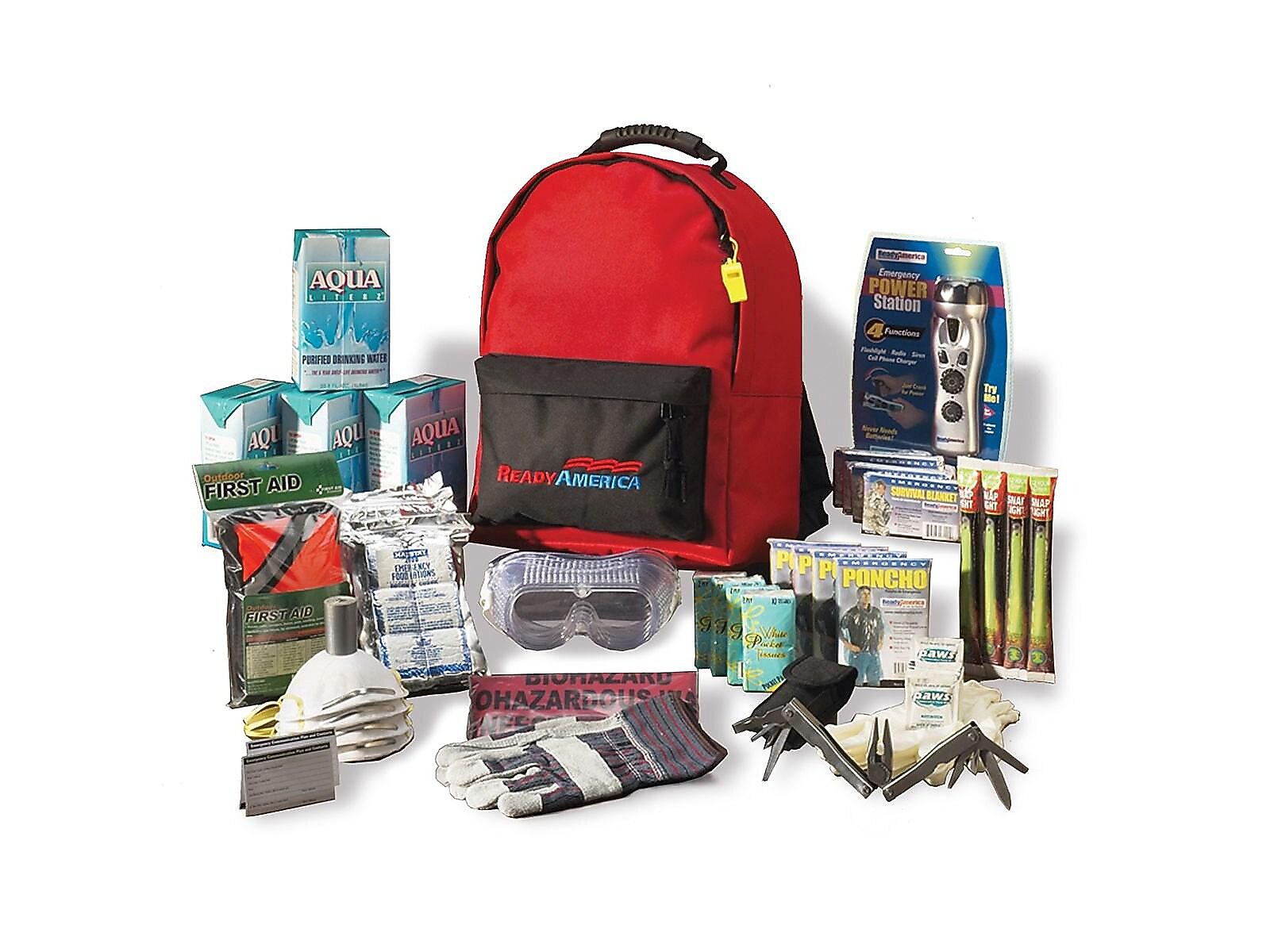 Ready America Deluxe 40-Piece 4-Person 3-Day Emergency Preparedness Kit (70385)