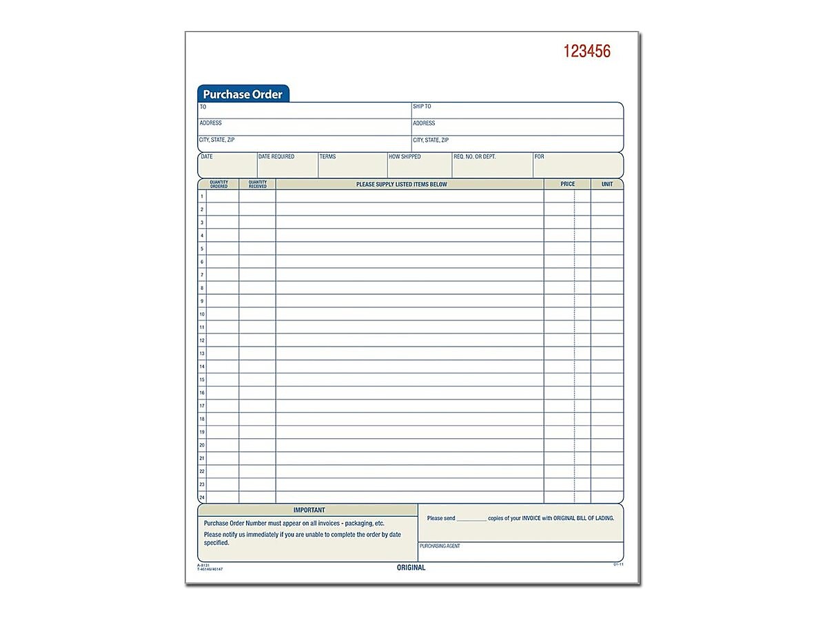 TOPS 2-Part Carbonless Purchase Requisitions, 10.69"L x 8.38"W, 50 Sets/Book (46146)