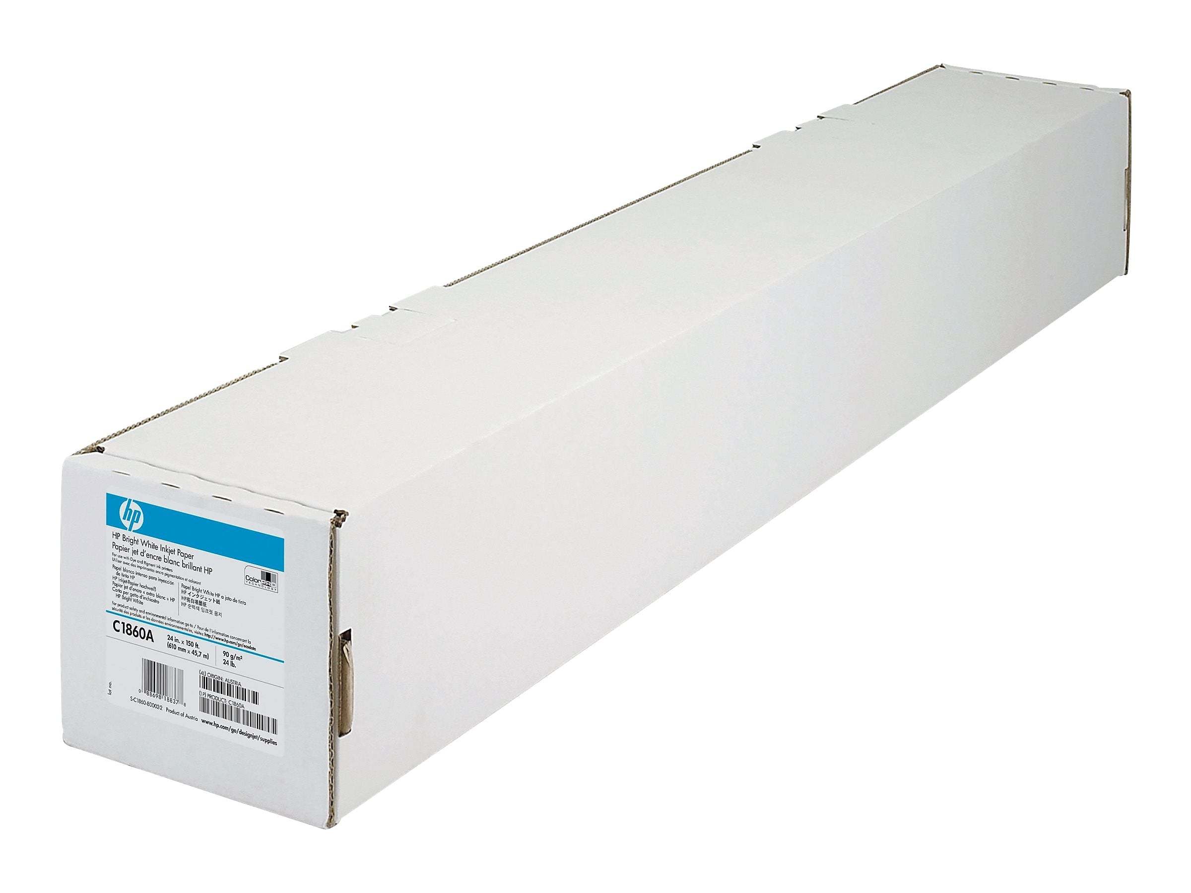 HP Wide Format Bond Paper Roll, 24" x 150', Matte Finish (C1860A)