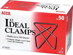 ACCO Ideal Butterfly Clamps, Small, Silver, 50/Box (A7072620)