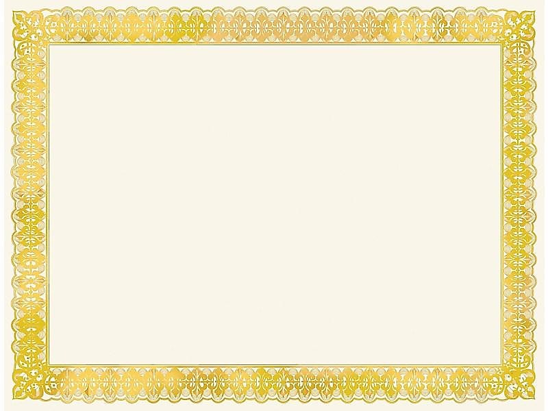 Gartner Studios Certificates, 8.5" x 11", Ivory/Gold, 15/Pack (36004-S)