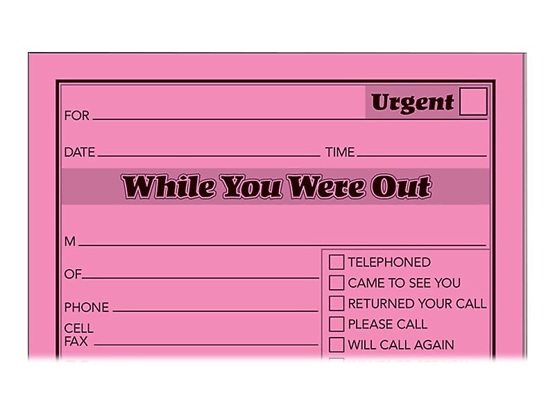 Adams While You Were Out Memo Pads, 4.25" x 5.5", Assorted Colors, 50 Sheets/Pad, 6 Pads/Pack (9711NEON)