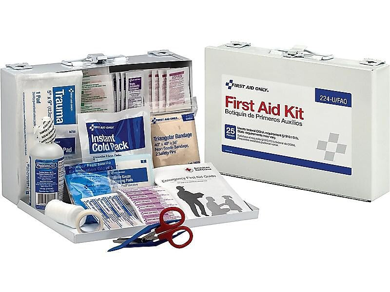 First Aid Only Office Metal First Aid Kit, 25 People, 106 Pieces (FAO224U)